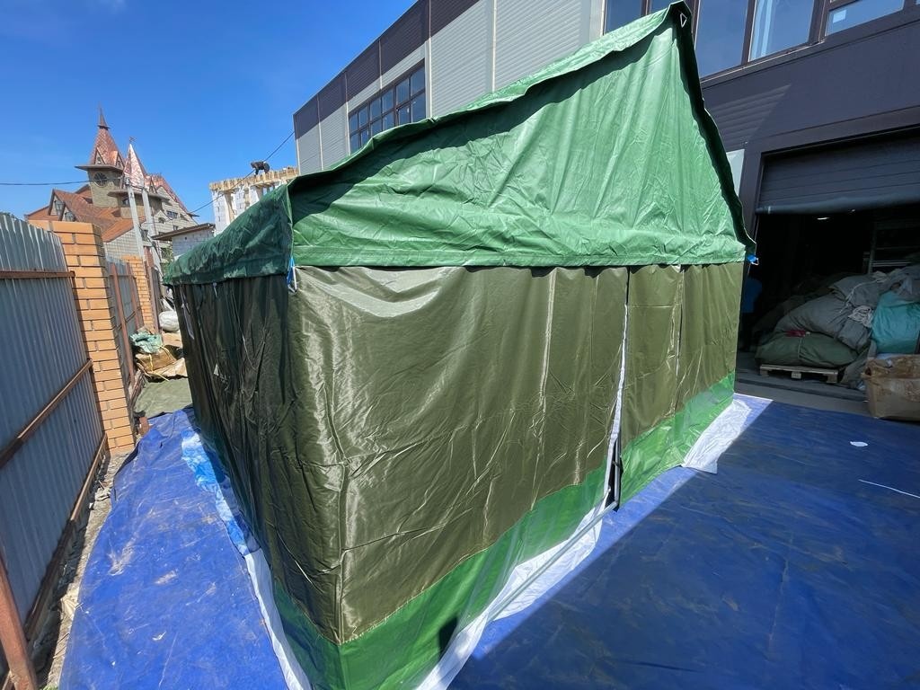 Палатка Каркасная утепленная зеленого цвета 5х4 Палатка Каркасная утепленная зеленого цвета 5х4