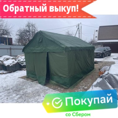 Палатка Каркасная утепленная зеленого цвета 3х4 Палатка Каркасная утепленная зеленого цвета 3х4